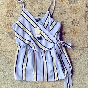 Banana republic wrap tank in blue stripe Xs new